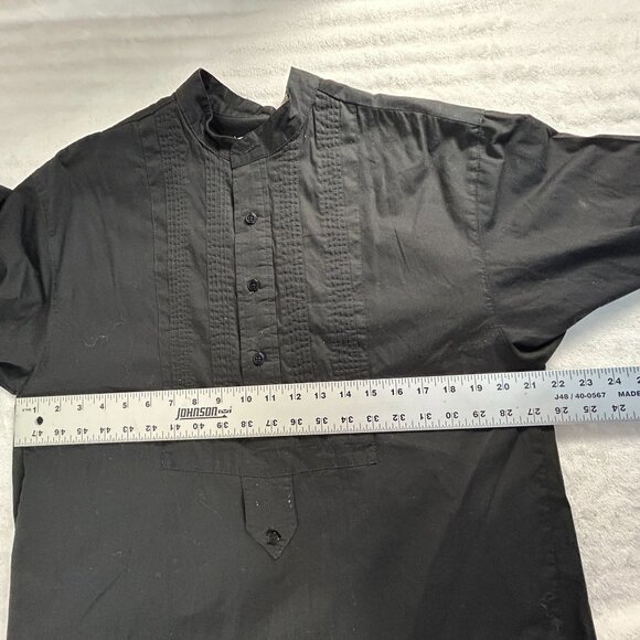 Scully Mens Black Cotton Gambler Long Sleeve Western Shirt Small Pullover Casual - Picture 7 of 8